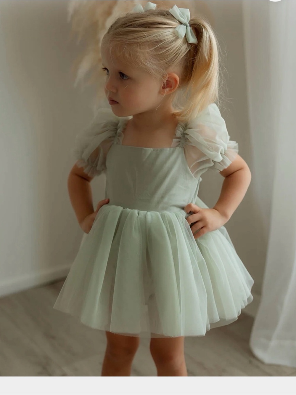 Flower girl Gabrielle romper - sage